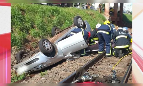 Idoso perde controle de veículo e despenca em linha férrea em Maringá