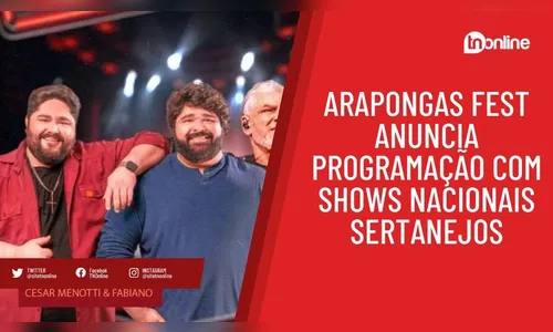 Arapongas Fest anuncia programação com shows nacionais sertanejos