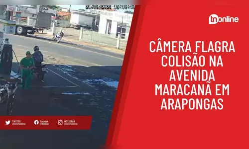 Câmera flagra colisão na Avenida Maracanã em Arapongas