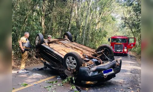 Motorista capota veículo na estrada que liga ao Parque da Raposa; veja