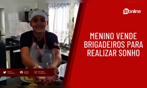 Menino de 12 anos vende brigadeiros para realizar sonho