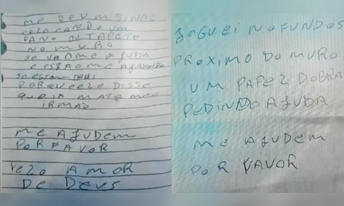 Mulher em cárcere privado implora por ajuda em bilhetes para vizinhos