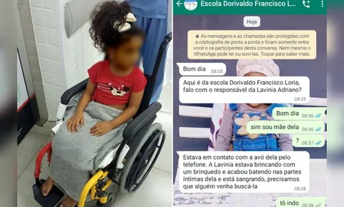 Criança tem sangramento em partes íntimas após acidente em escola