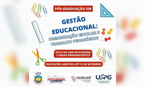 Polo da UAB divulga vagas remanescentes para especialização; confira