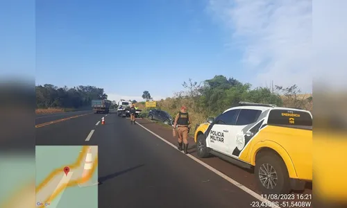 Carro capota em Arapongas e motorista de 33 anos fica ferido