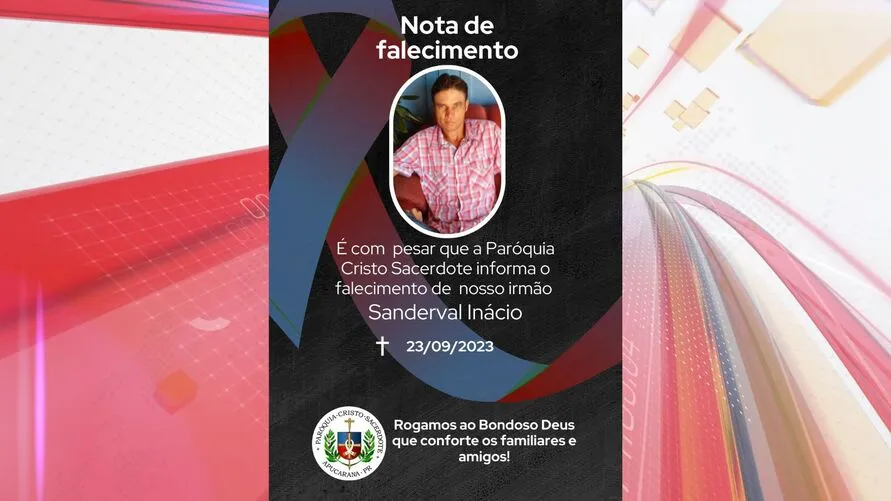 Paróquia lamentou morte de Sanderval Inácio