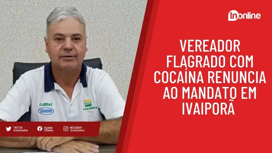Vereador flagrado com cocaína renuncia ao mandato em Ivaiporã