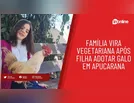 Família vira vegetariana após filha adotar galo em Apucarana