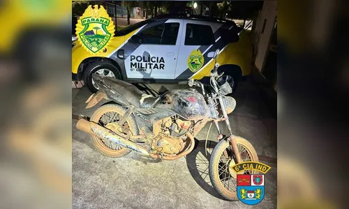 PM recupera moto roubada em Londrina em distrito de Cruzmaltina