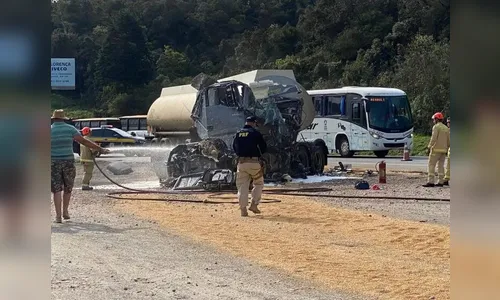 Motorista de caminhão-tanque morre em acidente na BR-277