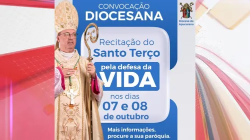 Diocese convocou paróquias para terço nos dias 7 ou 8