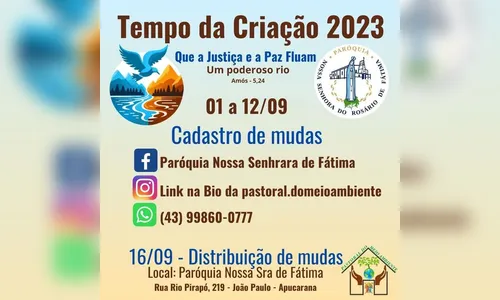 Paróquia do João Paulo promove distribuição de mudas; saiba mais