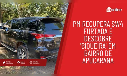 PM recupera SW4 furtada e descobre 'biqueira' em bairro de Apucarana