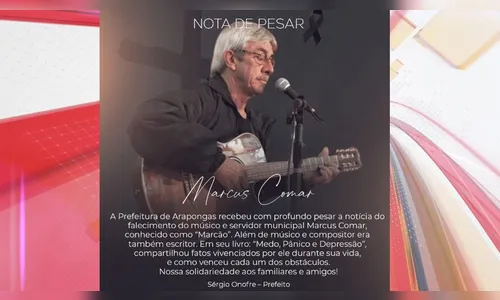 Prefeitura lamenta a morte do músico e compositor Marcus Comar