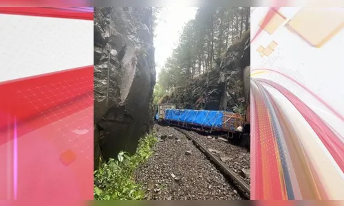 Trem descarrila após pedras caírem sobre trilhos no Paraná