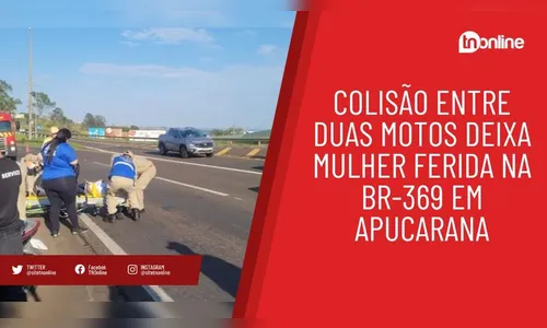 Veja detalhes de acidente entre motos que deixou mulher ferida