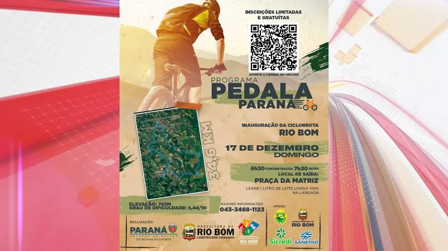 O evento, que marca a inauguração da Ciclorrota Rio Bom, a mais nova rota ciclística do Paraná.