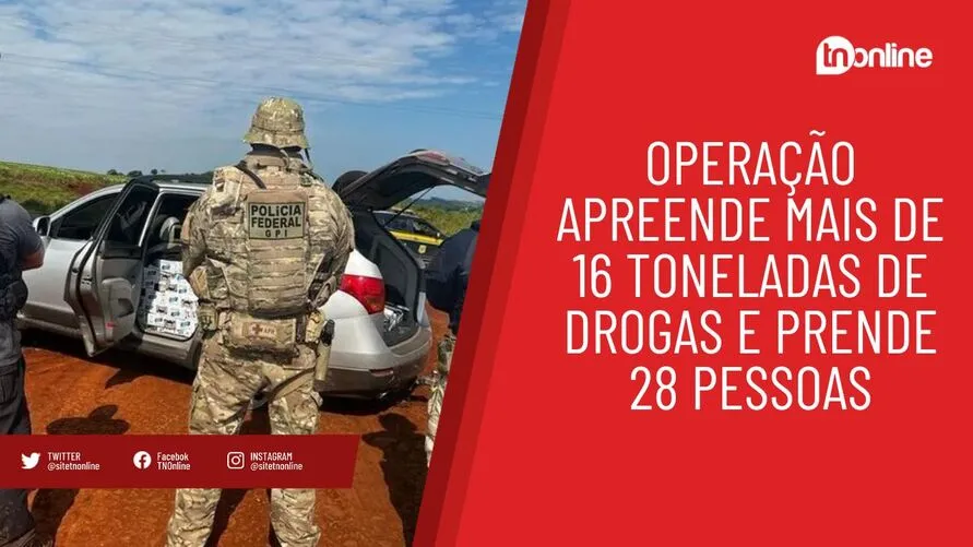 Operação apreende mais de 16 toneladas de drogas e prende 28 pessoas