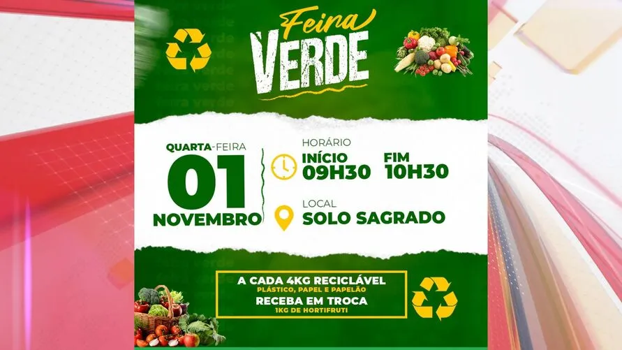 Programa Feira Verde será realizado no Solo Sagrado