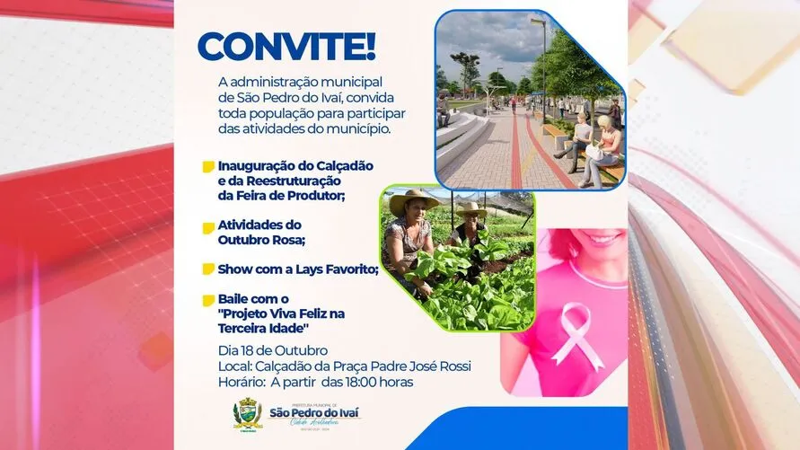 São Pedro do Ivaí inaugura obras e promove outubro rosa