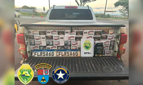 PRE recupera caminhonete furtada com contrabando de cigarros na PR-444