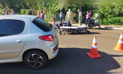 Acidente na Av. Aparício Bitencourt em Ivaiporã deixa mulher ferida