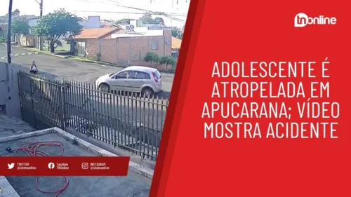Adolescente é atropelada em Apucarana; vídeo mostra acidente