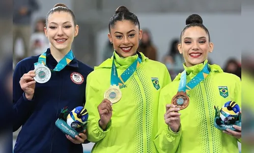 Bárbara Domingos é ouro na ginástica rítmica no Pan de Santiago
