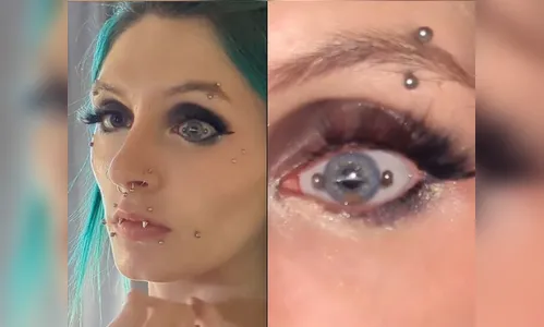 Como é possível? Mulher viraliza na web ao surgir com piercing no olho