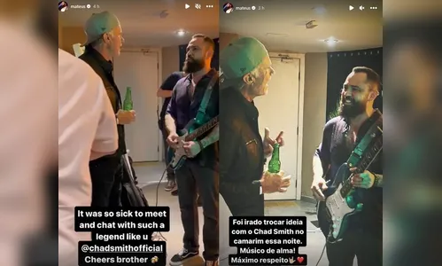 Chad Smith, baterista do RHCP, curte show de Jorge e Mateus