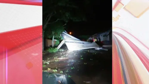 Chuva com granizo foi registrado por volta das 20h desta quinta-feira e causou grandes estragos