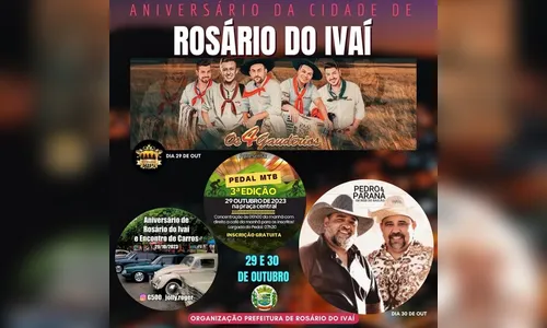 Rosário do Ivaí comemora aniversário com pedal e shows gratuitos