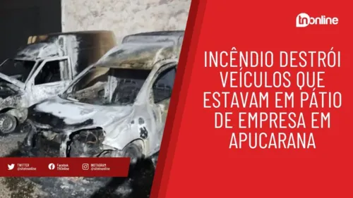 Incêndio destrói veículos que estavam em pátio de empresa em Apucarana