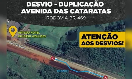 BR-469 será bloqueada para obras a partir de segunda em Foz do Iguaçu