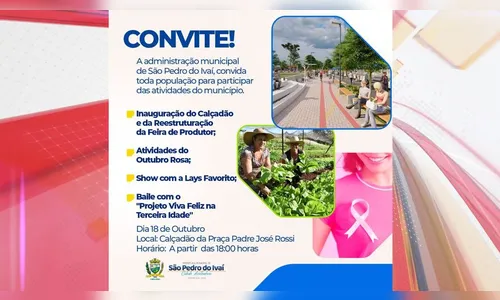 São Pedro do Ivaí inaugura obras e promove outubro rosa