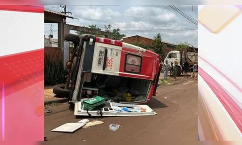 Vídeo mostra capotamento de ambulância do Samu; veja
