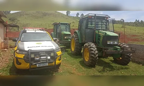 PM recupera tratores furtados avaliados em quase R$ 1 milhão