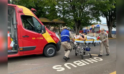 Motociclista bate em cachorro e sofre fratura após queda em Apucarana