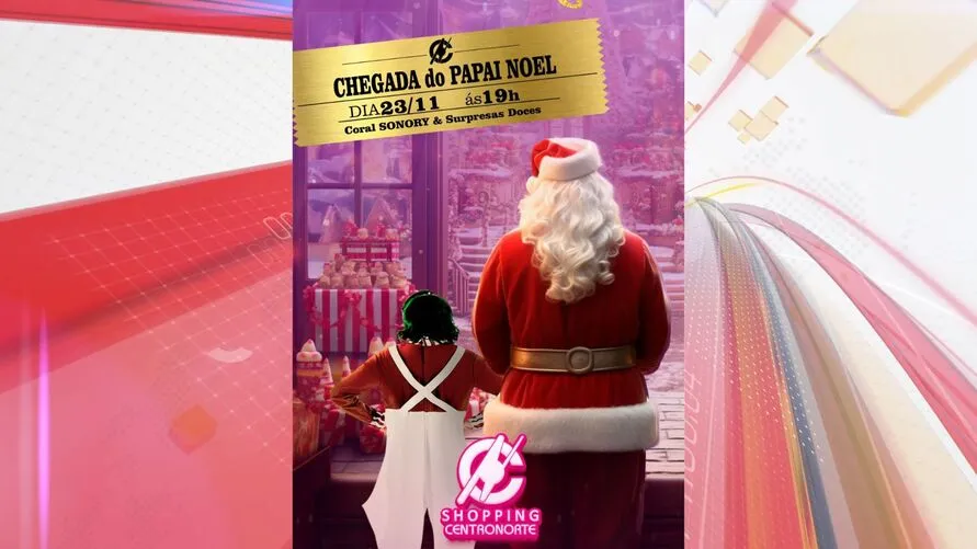Chegada do Papai Noel será no Shopping Centro Norte nesta quinta-feira (23)