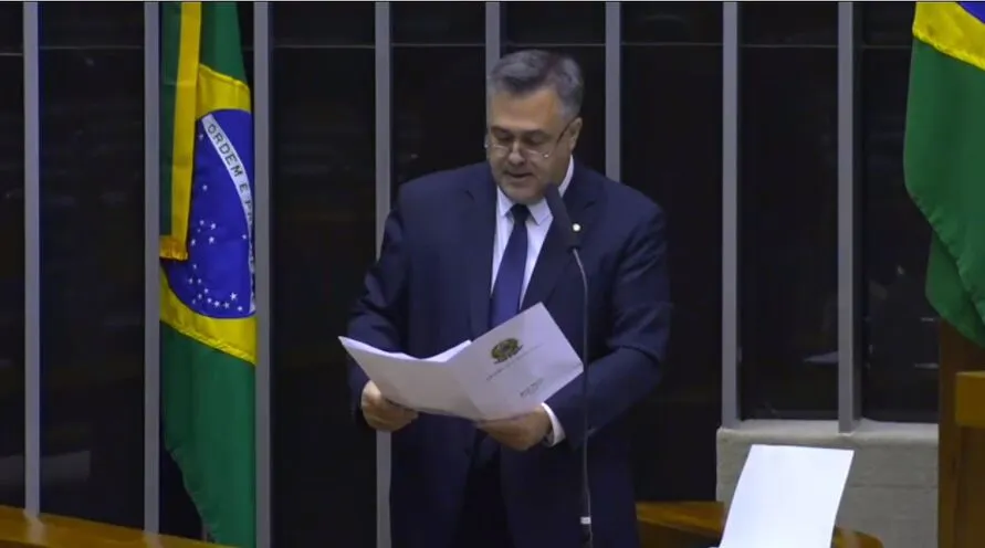 Deputado federal, Beto Preto, durante discurso no Plenário  Ulysses Guimarães