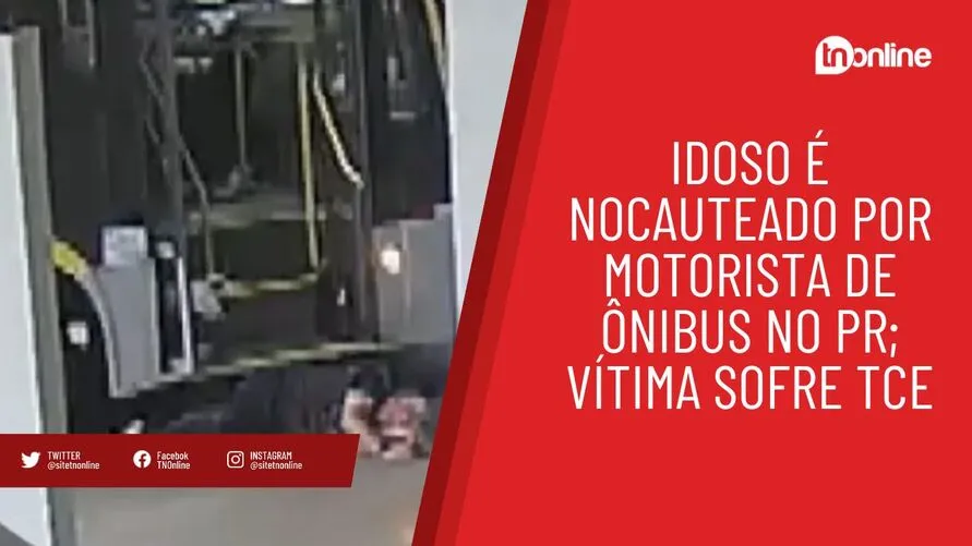 Idoso é nocauteado por motorista de ônibus no PR; vítima sofre TCE