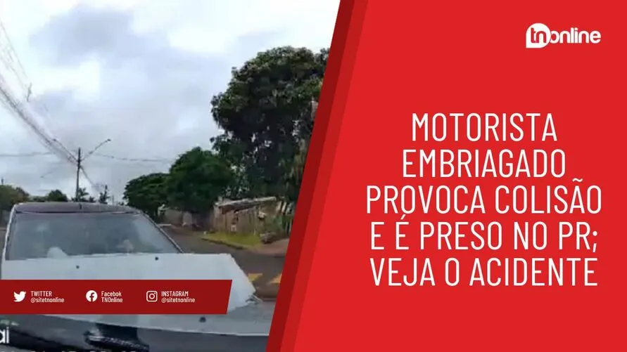 Motorista embriagado provoca colisão e é preso no PR; veja o acidente