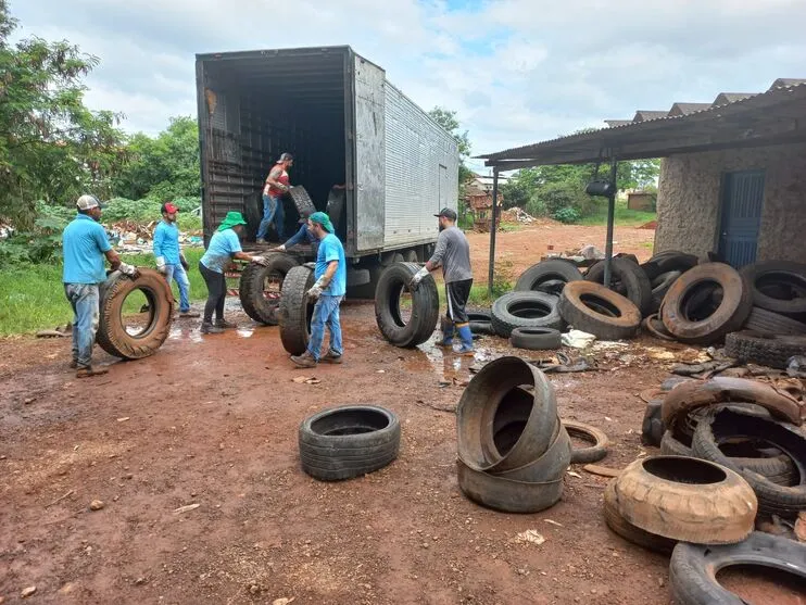 Pneus foram encaminhados para reciclagem