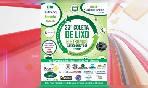 23ª Coleta de Lixo Eletrônico de Arapongas acontece neste sábado
