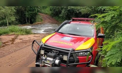 Picape que foi arrastada em rio e caiu na cachoeira era furtada