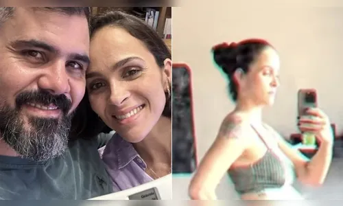 Esposa de Juliano Cazarré exibe o barrigão da gestação do sexto filho
