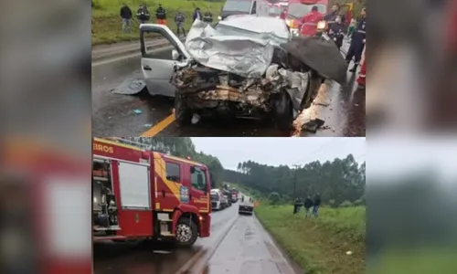 Acidente entre carro e caminhão deixa três mortos e interdita PR-370