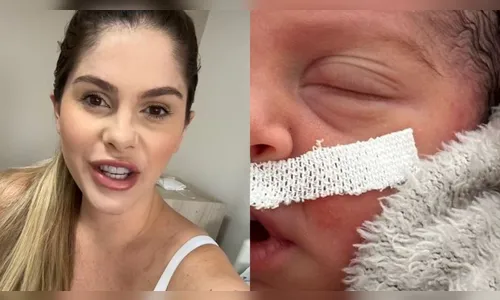 Bárbara Evans se derrete ao exibir o rosto dos gêmeos recém-nascidos