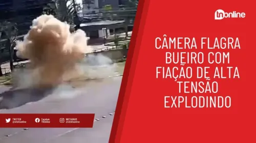 Câmera flagra bueiro com fiação de alta tensão explodindo