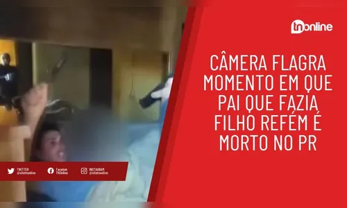 Câmera flagra momento em que pai que fazia filho refém é morto no PR